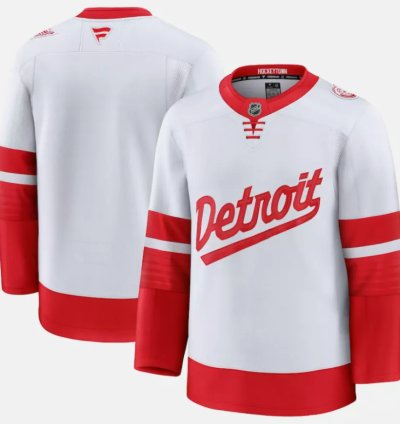 Mens Team Jersey Detroit Red Wings White 2025 Stadium Series Stitched