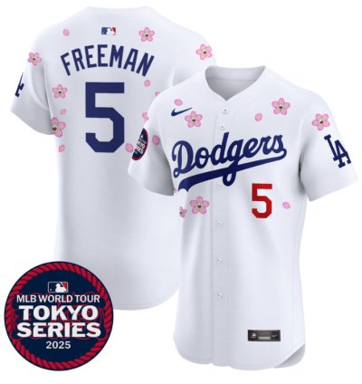 Freddie Freeman Jersey 5 Dodgers Tokyo Series 2025 Vapor Premier Elite Stitched White