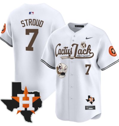 Cj Stroud 7 Houston Astros Cactus Jack Foundation Fall Classic Limited Jersey White