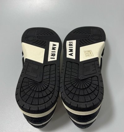 Amiri Shimmer Skel Leather Glitter Sneakers Black White Men