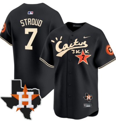 Cj Stroud 7 Houston Astros Cactus Jack Houston Patch Limited Jersey Black
