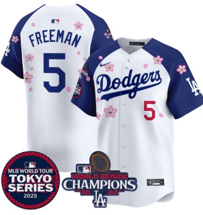Freddie Freeman Jersey 5 Dodgers Tokyo Series 2025 World Series Champions Patch Alternate