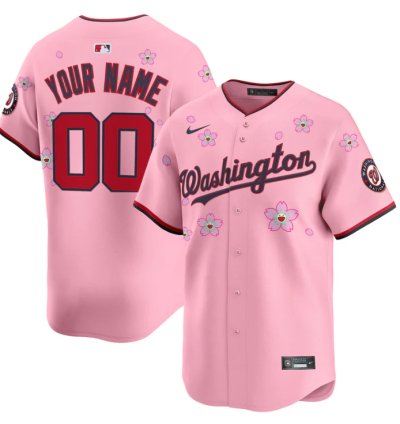 Custom Washington Nationals Jersey Name Number Cherry Blossom Vapor Premier Limited Stitched