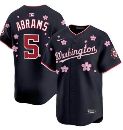 Cj Abrams Jersey 5 Washington Nationals Cherry Blossom Vapor Premier Limited Stitched Navy