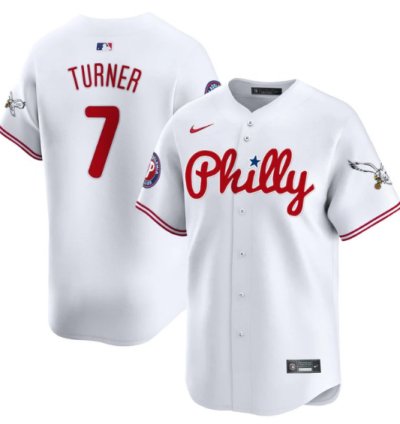 Trea Turner Jersey 7 Phillies And Eagles Vapor Premier Limited Stitched White