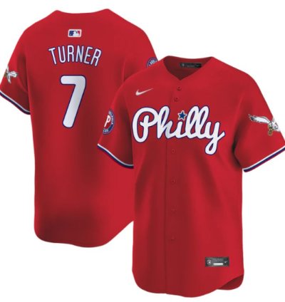 Trea Turner Jersey 7 Phillies And Eagles Vapor Premier Limited Stitched Red