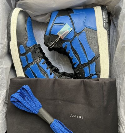 Amiri Skel High Sneaker Black Blue Size 43