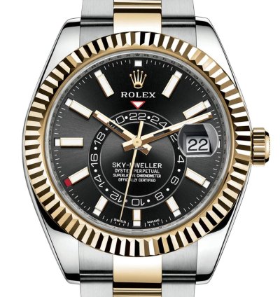 Rolex Sky-dweller 326933 Sky-dweller Yellow Gold Ss Black Dial Oyster Bracelets 42mm