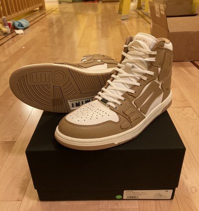 Amiri Skel High Tan White Eu 44 Us 11 Skeleton Hightop