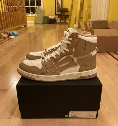 Amiri Skel High Tan White Eu 44 Us 11 Skeleton Hightop