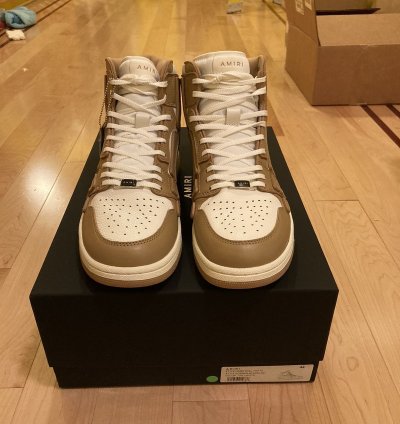 Amiri Skel High Tan White Eu 44 Us 11 Skeleton Hightop