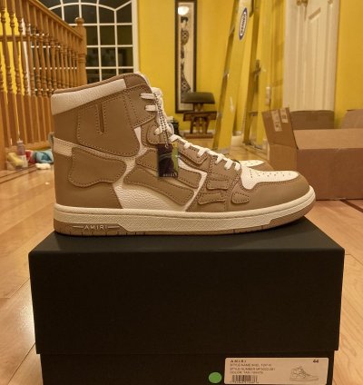 Amiri Skel High Tan White Eu 44 Us 11 Skeleton Hightop