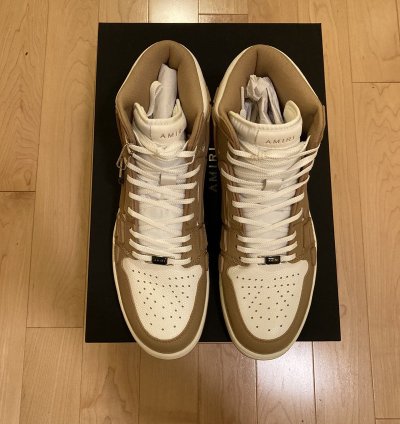 Amiri Skel High Tan White Eu 44 Us 11 Skeleton Hightop