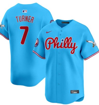 Trea Turner Jersey 7 Phillies And Eagles Vapor Premier Limited Stitched Light Blue
