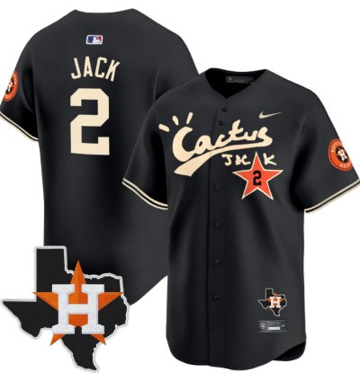 Jack 2 Houston Astros Cactus Jack Houston Patch Limited Jersey Black