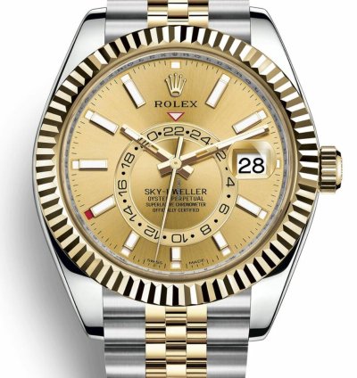 Rolex Sky-dweller 326933 Stainless Steel-yellow Gold Champ Stick Dial Jubilee Bracelets 42mm