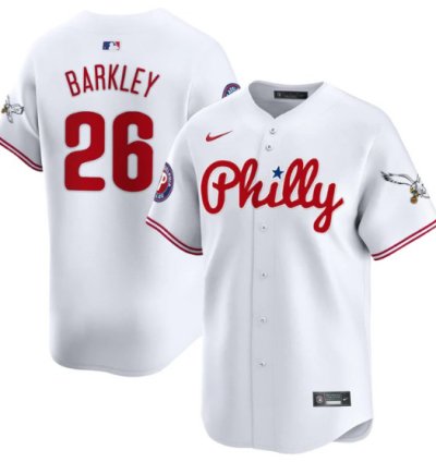 Saquon Barkley Jersey 26 Phillies And Eagles Vapor Premier Limited Stitched White
