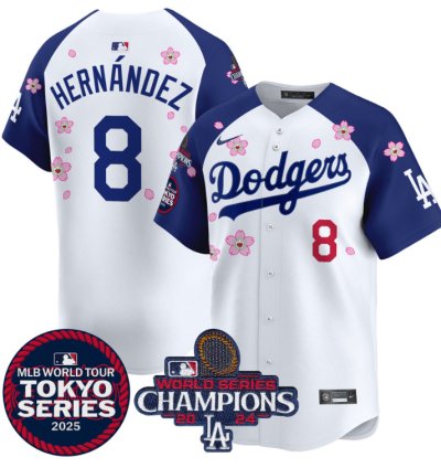 Kike Hernandez Jersey 8 Dodgers Tokyo Series 2025 World Series Champions Patch Alternate