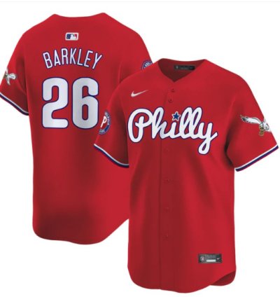 Saquon Barkley Jersey 26 Phillies And Eagles Vapor Premier Limited Stitched Red