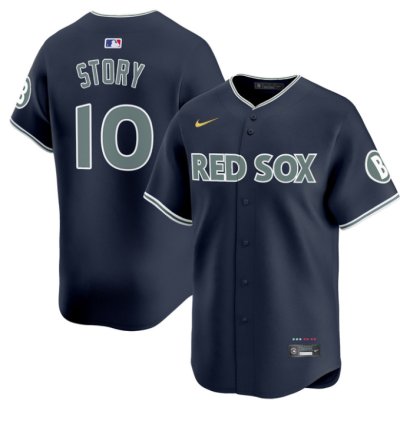 Trevor Story Jersey 10 Boston Red Sox 2025 City Connect Vapor Premier Limited Stitched Navy