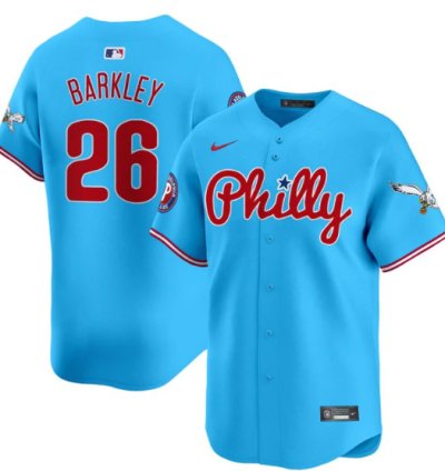 Saquon Barkley Jersey 26 Phillies And Eagles Vapor Premier Limited Stitched Light Blue