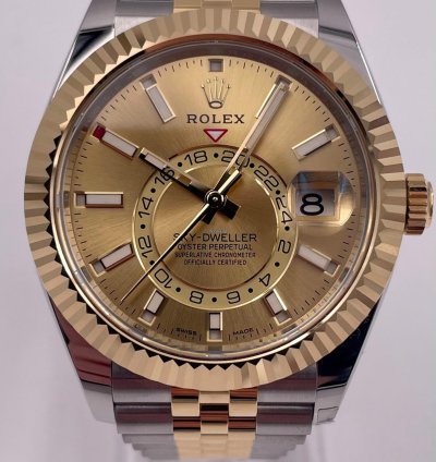 Rolex Sky-dweller 326933 Two Tone Champagne Dial Jubilee Bracelet Unworn 2023