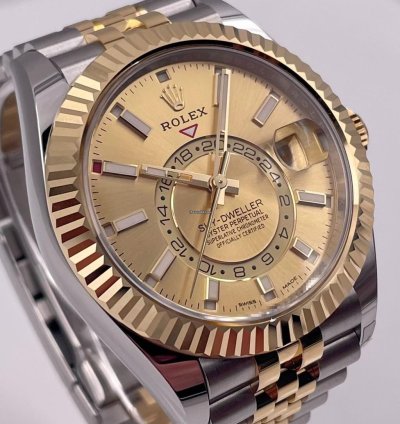 Rolex Sky-dweller 326933 Two Tone Champagne Dial Jubilee Bracelet Unworn 2023