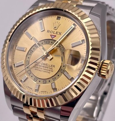 Rolex Sky-dweller 326933 Two Tone Champagne Dial Jubilee Bracelet Unworn 2023