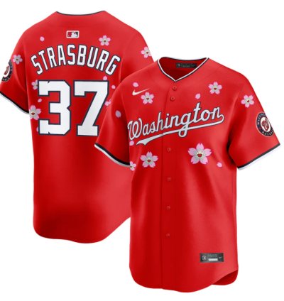 Stephen Strasburg Jersey 37 Washington Nationals Cherry Blossom Vapor Premier Limited Stitched Red