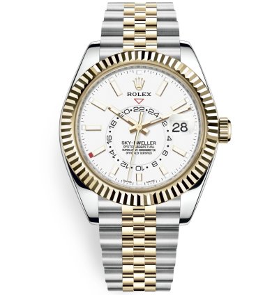 Rolex Sky-dweller 326933 White Dial Two Tone Yellow Gold - Jubilee Bracelet Unworn 2022