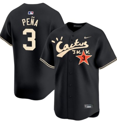 Jeremy Pena 3 Houston Astros Cactus Jack Black Jersey V2