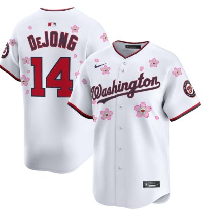 Paul Dejong Jersey 14 Washington Nationals Cherry Blossom Vapor Premier Limited Stitched White