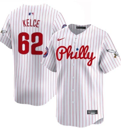 Jason Kelce Jersey 62 Phillies And Eagles Vapor Premier Limited Stitched Pinstripe