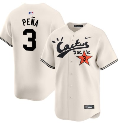 Jeremy Pena 3 Houston Astros Cactus Jack Cream Jersey V2