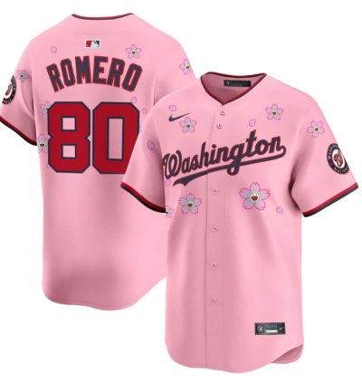 Maxwell Romero Jr Jersey 80 Washington Nationals Cherry Blossom Vapor Premier Limited Stitched