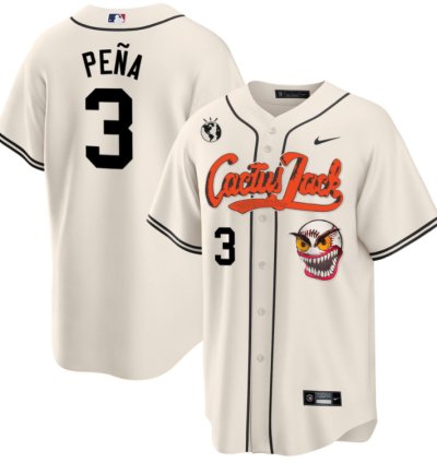 Jeremy Pena 3 Houston Astros Cactus Jack Cream Jersey