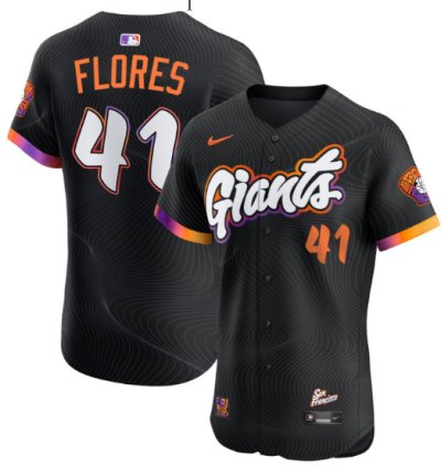 Wilmer Flores Jersey 41 San Francisco Giants 2025 City Connect Vapor Premier Elite Stitched