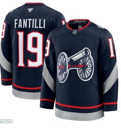 Mens Adam Fantilli Jersey 19 Columbus Blue Jackets Navy All Stitched