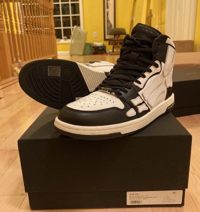Amiri Skel Hightops Black And White Eu 43 Us 10 Skeleton