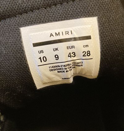 Amiri Skel Hightops Black And White Eu 43 Us 10 Skeleton