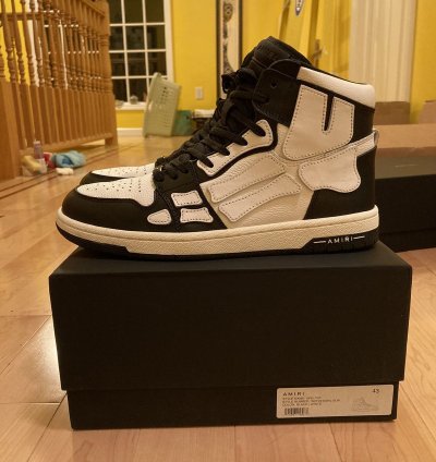 Amiri Skel Hightops Black And White Eu 43 Us 10 Skeleton