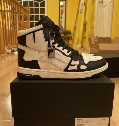 Amiri Skel Hightops Black And White Eu 43 Us 10 Skeleton