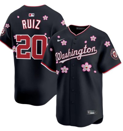 Keibert Ruiz Jersey 20 Washington Nationals Cherry Blossom Vapor Premier Limited Stitched Navy