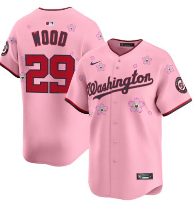 James Wood Jersey 29 Washington Nationals Cherry Blossom Vapor Premier Limited Stitched