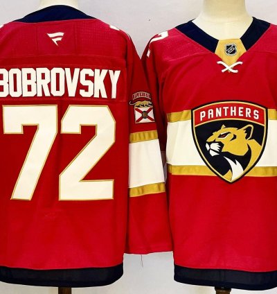 Mens Sergei Bobrovsky Jersey 72 Florida Panthers Red All Stitched
