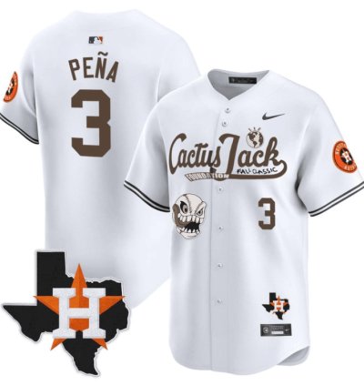 Jeremy Pena 3 Houston Astros Cactus Jack Foundation Fall Classic Limited Jersey White