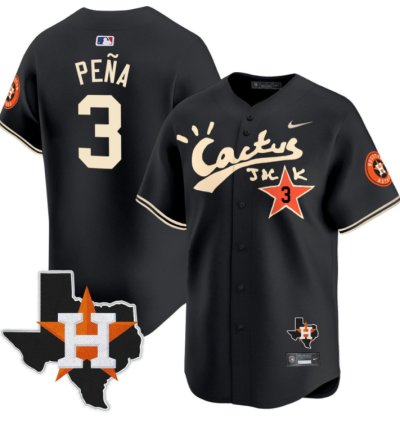 Jeremy Pena 3 Houston Astros Cactus Jack Houston Patch Limited Jersey Black