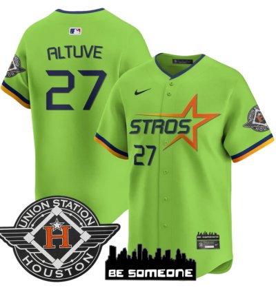 José Altuve Jersey 27 Houston Astros 2025 City Connect Vapor Premier Limited Stitched Green
