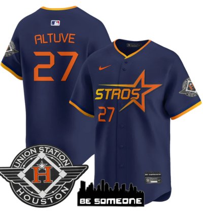 José Altuve Jersey 27 Houston Astros 2025 City Connect Vapor Premier Limited Stitched Navy