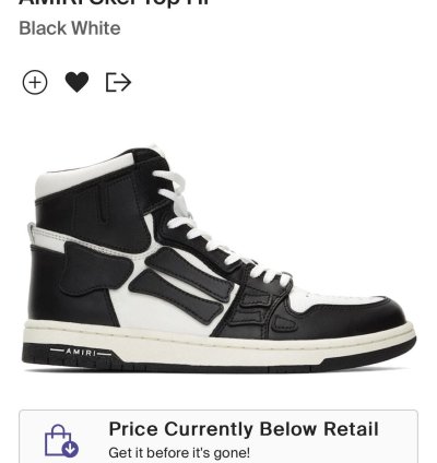 Amiri Skel Top Hi - Black And White